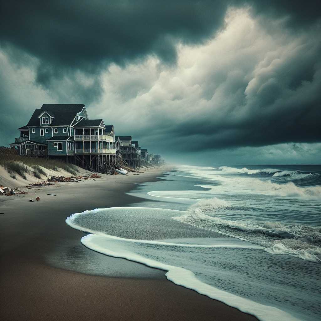 Rodanthe house collapses - The Perils of Coastal Erosion: Rodanthe House Collapses - 19/Aug/2024